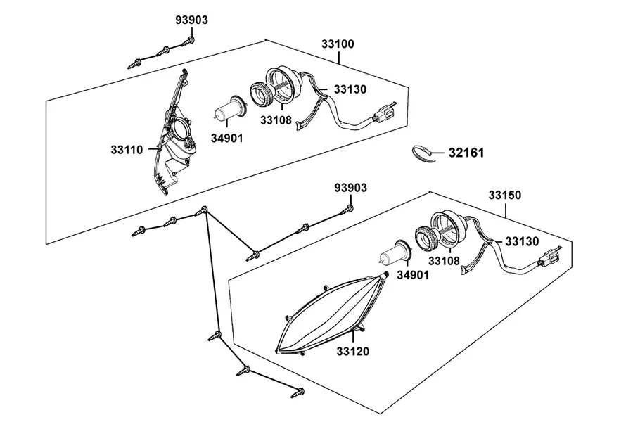 F01 Head Light parts diagram