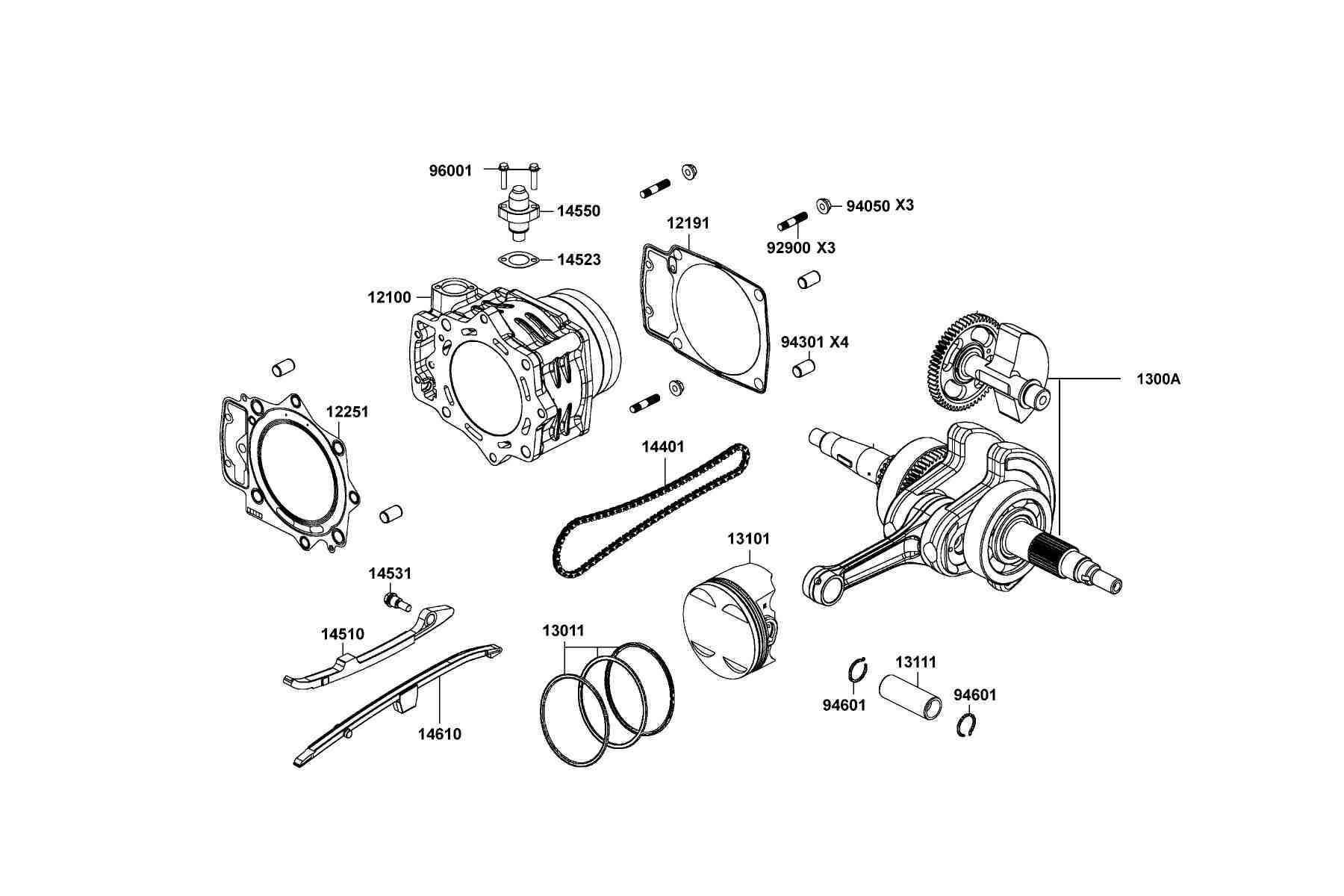 UXV 700i TURF (2017~) Cylinder ● Piston ● Crankshaft parts diagram