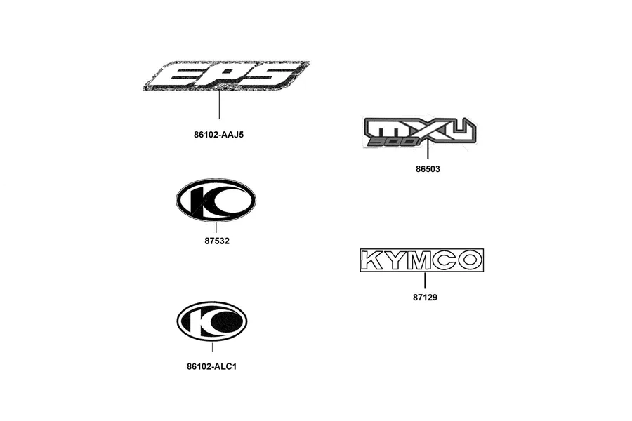 F25 Emblem and Stripe parts diagram