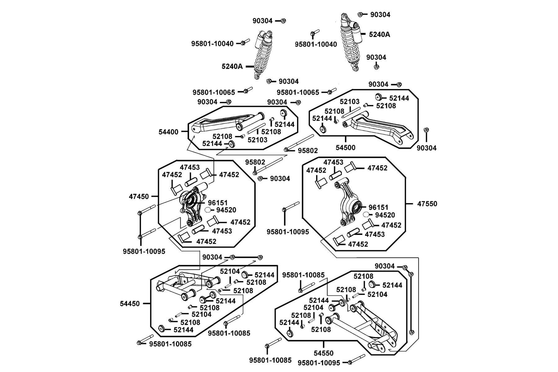 MXU 450i LE(2021) Control Arm Assy parts diagram