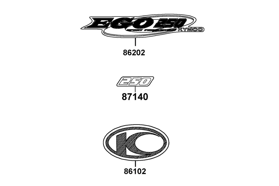 F24 Emblem and Stripe parts diagram