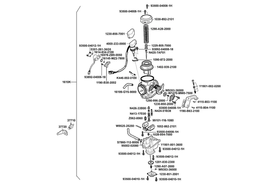 E08 Carburetor parts diagram