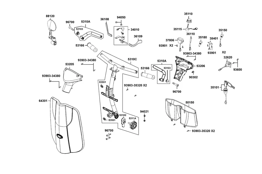 F01 Handle Steering parts diagram