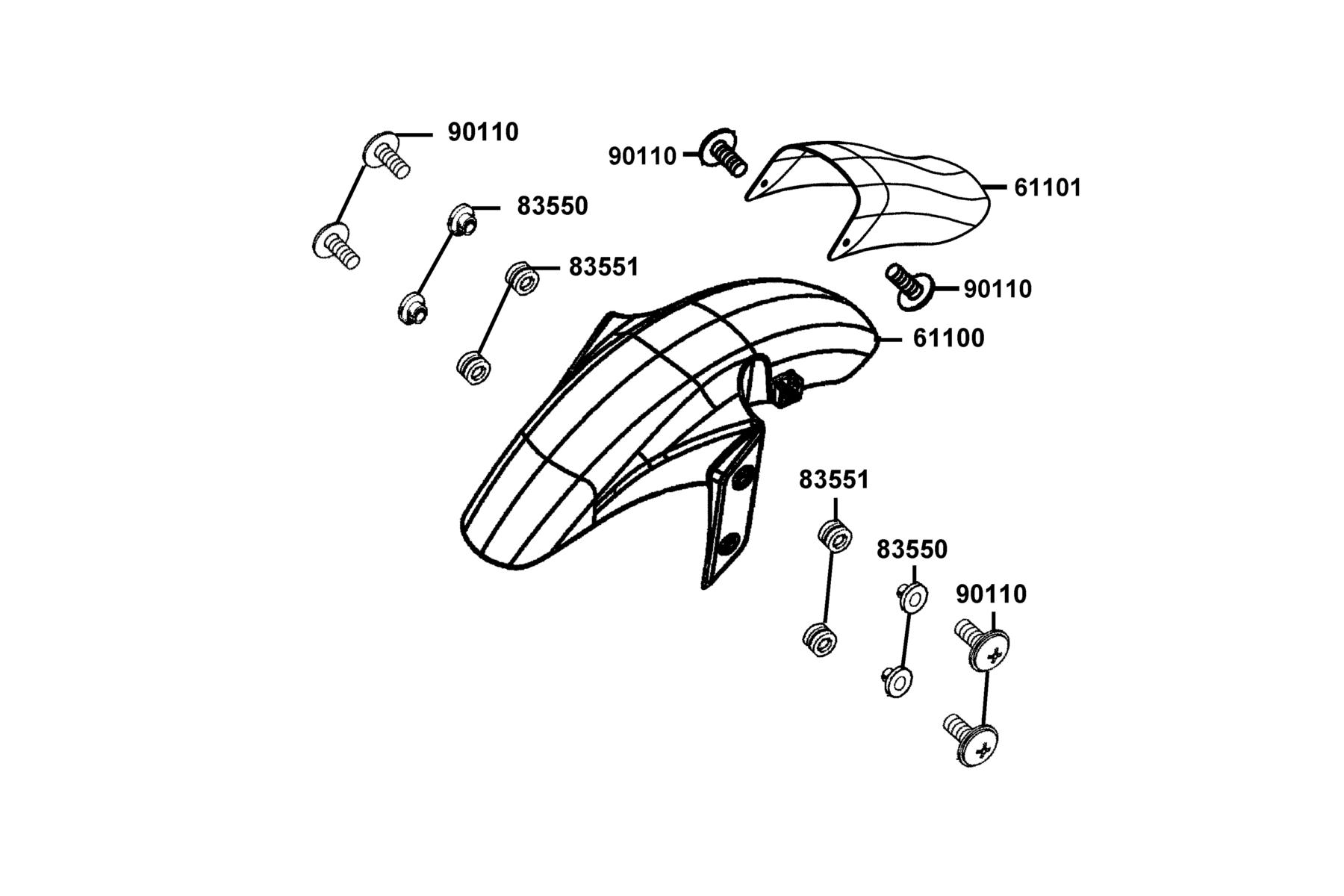 K-PIPE 125(2016~) Front Fender parts diagram