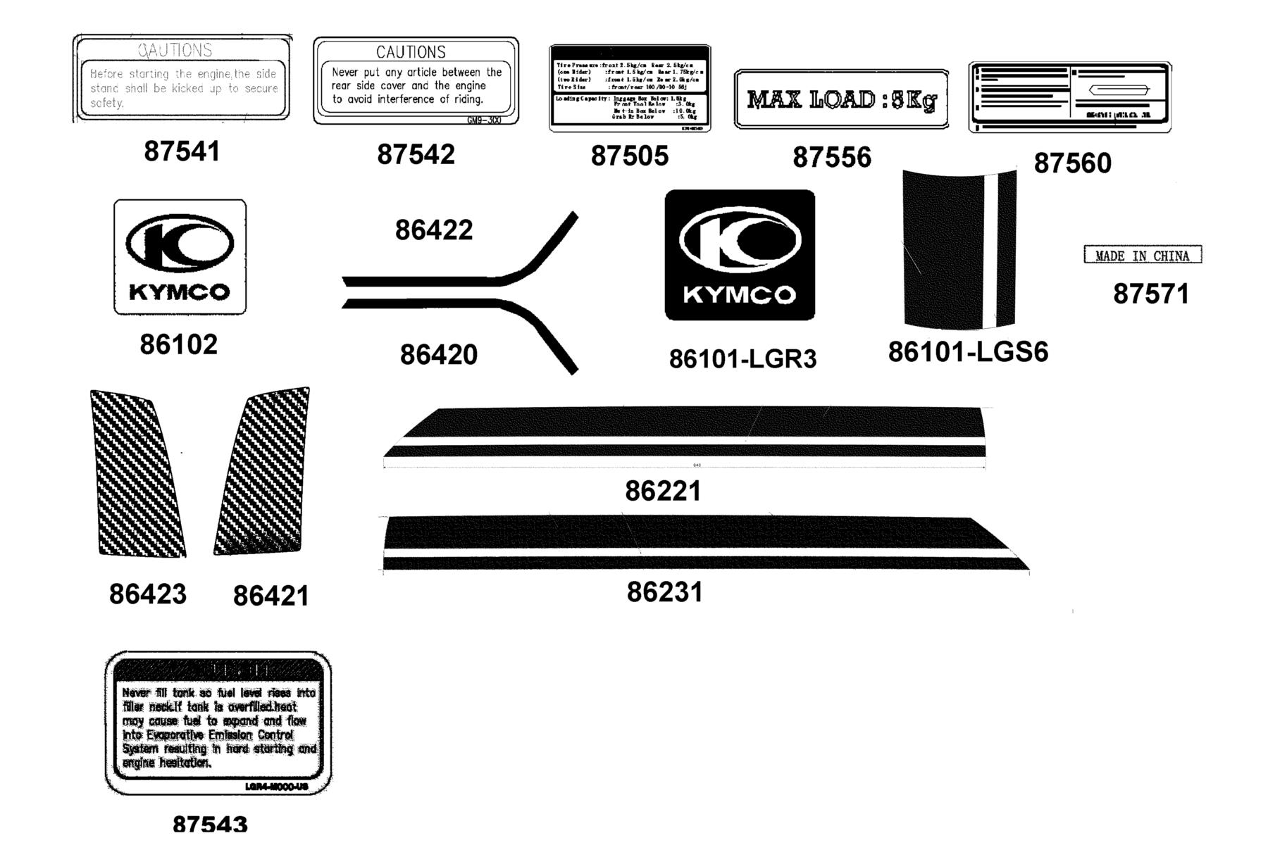 LIKE(2019~) Emblem ● Stripe parts diagram