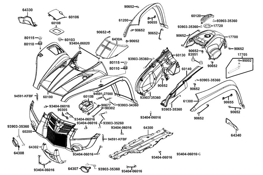 F05 Fender Front parts diagram