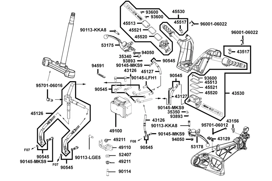 F04 Brake Master Cylinder parts diagram