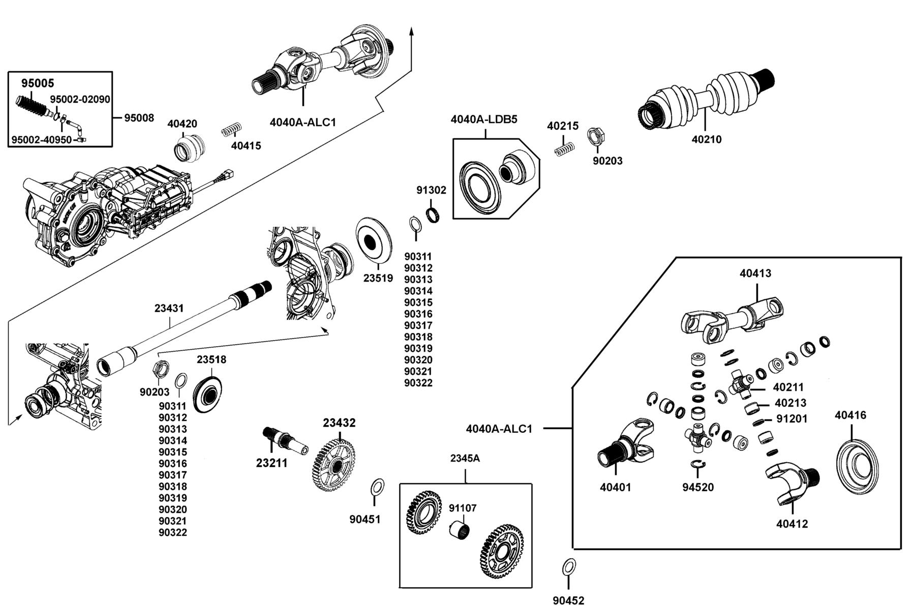 MXU 700(2020) Shaft Reduction parts diagram