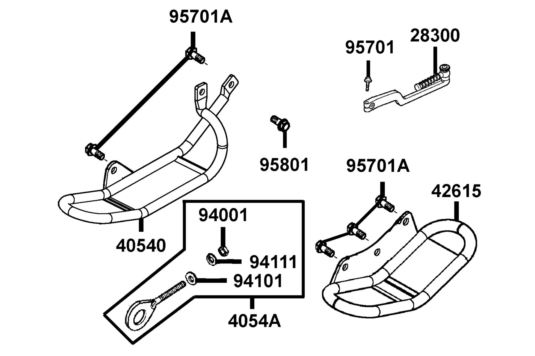 KYMCO Mongoose 50 Arm Kick parts diagram