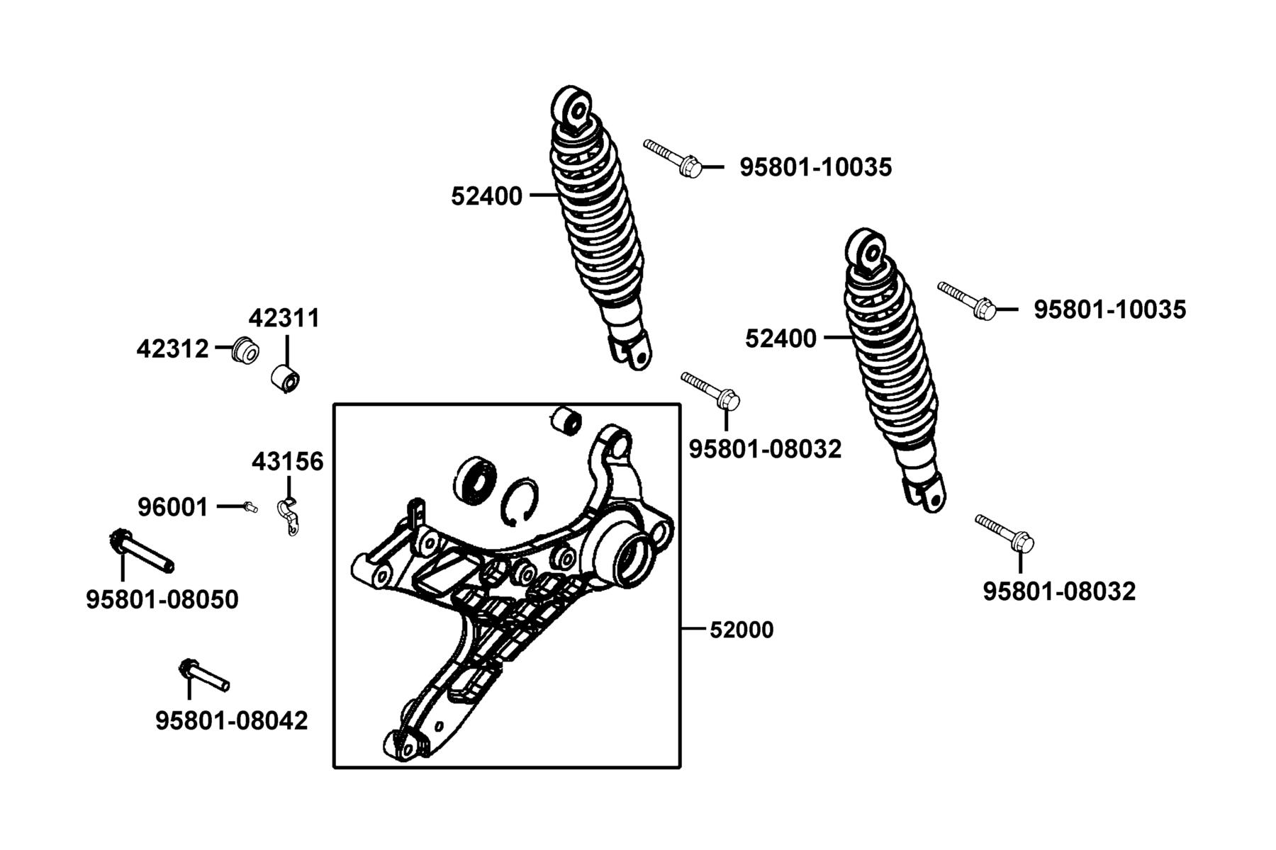 LIKE(2019~) Rear Cushion parts diagram