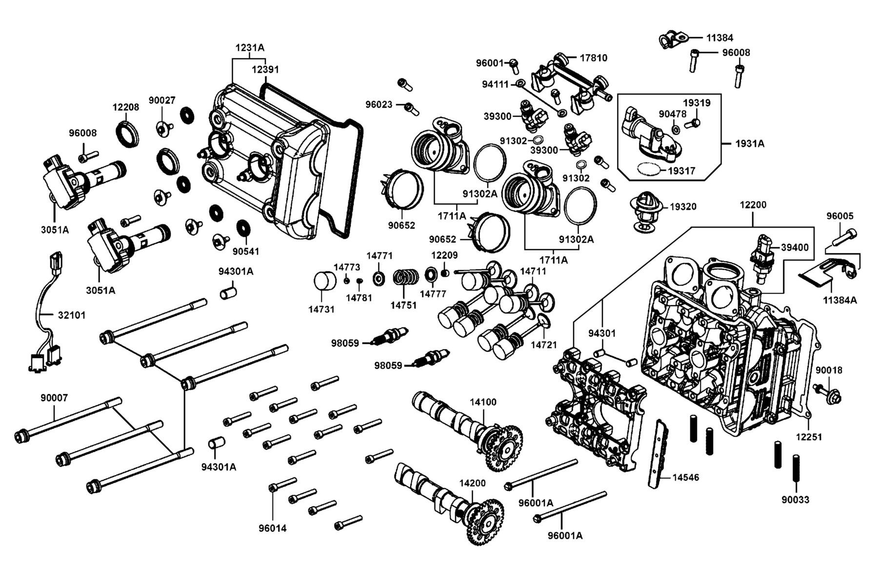 AK550 2022 Cylinder Head Cover ● Cylinder Head parts diagram