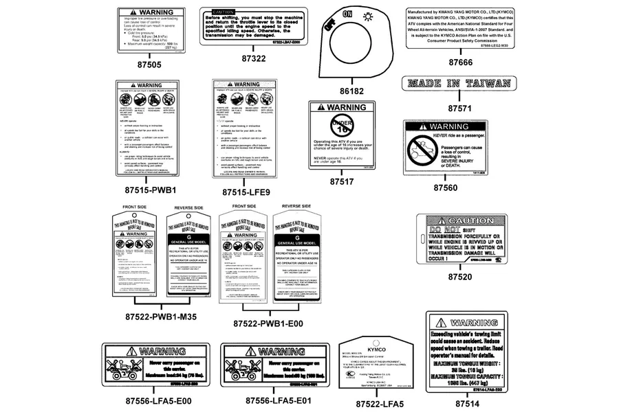 F23 Caution Label parts diagram