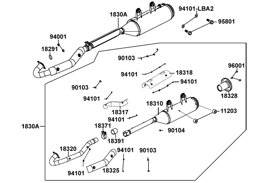 F14 Exhaust Muffler parts diagram