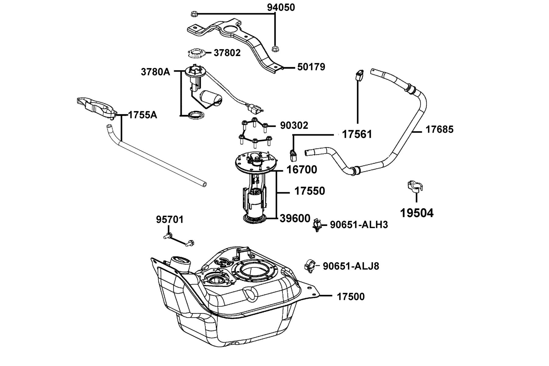 Like 150i Noodoe ABS (2023) Fuel Tank parts diagram