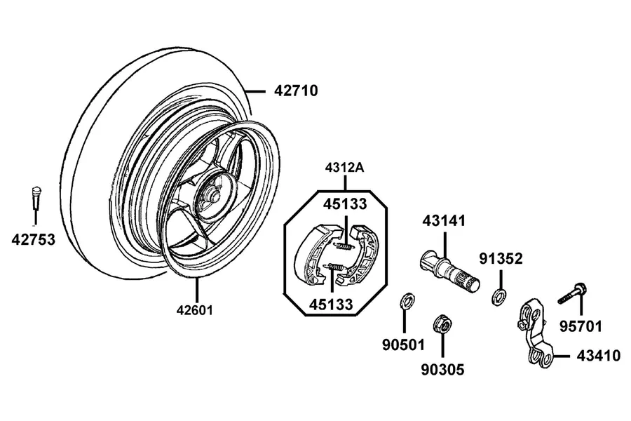 F08 Rear Wheel parts diagram