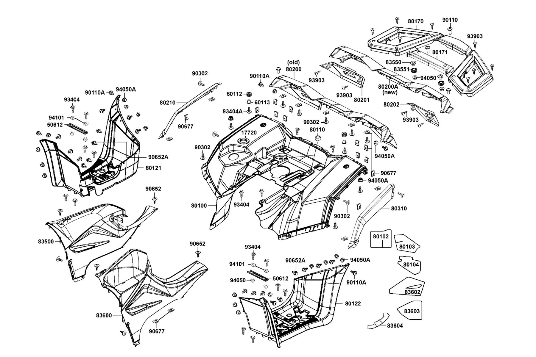 MXU 700i(2019) Fender Rear parts diagram