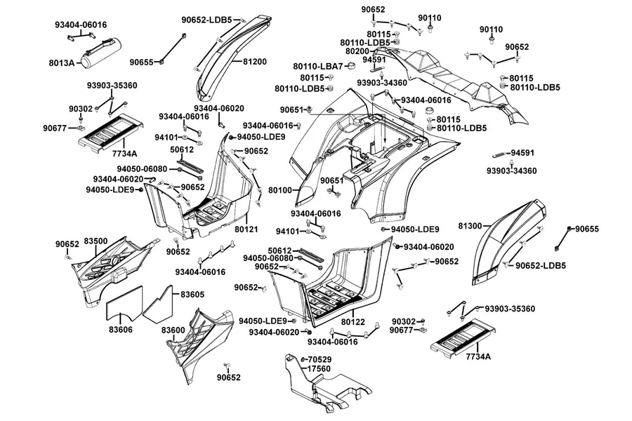 F12 Fender Rear parts diagram