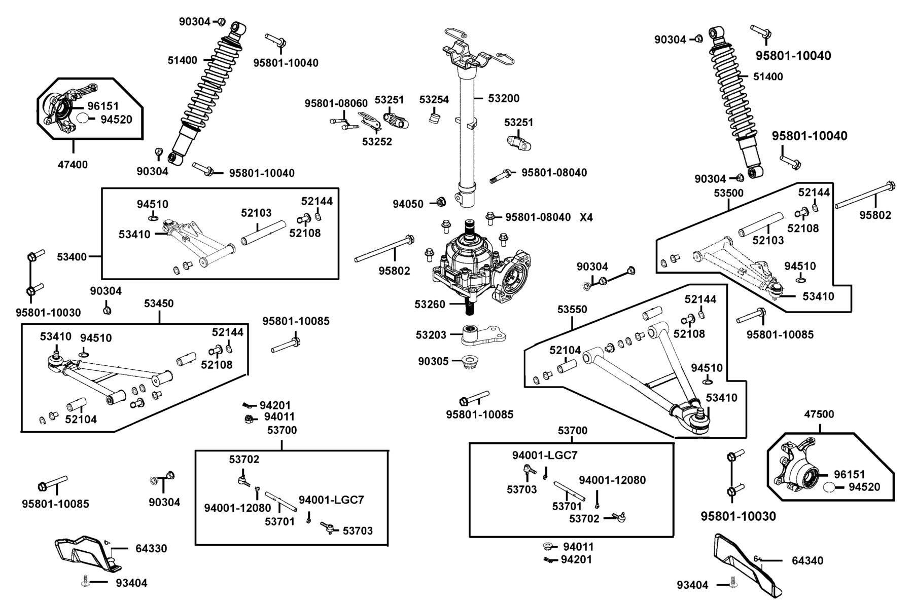 MXU 700 Exi(2019) Stem Steering parts diagram