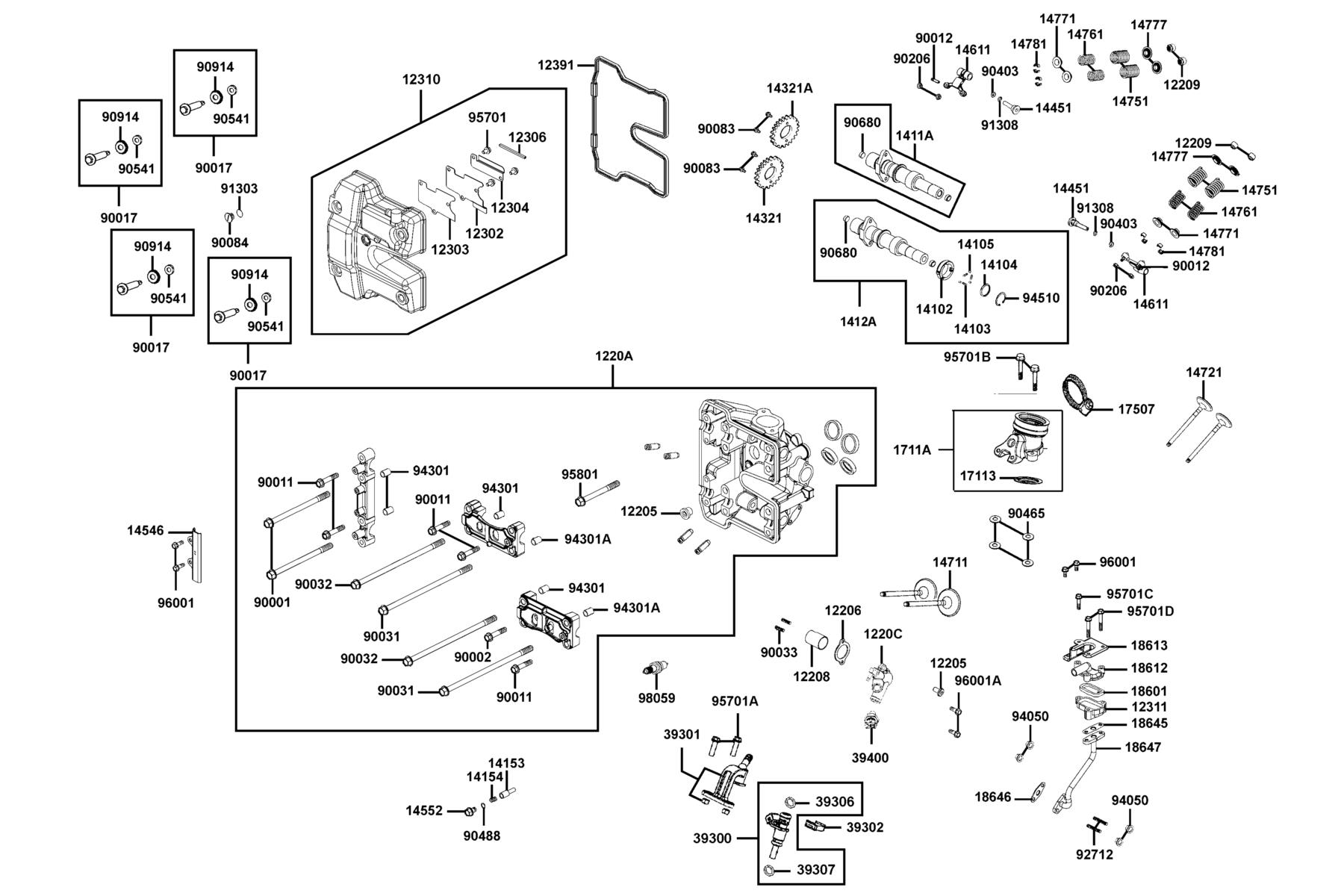 MXU 550i EPS(2025MY) Cylinder Head Cover ● Cylinder Head parts diagram