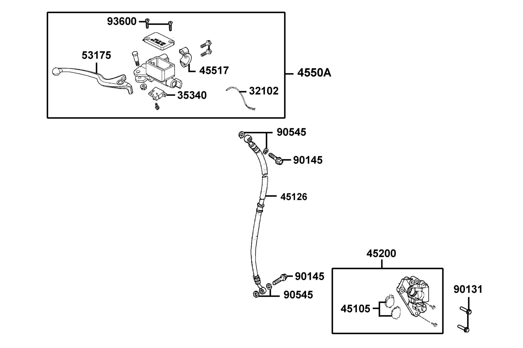 SUPER8 50R ON-ROAD(2017) Brake Master Cylinder parts diagram