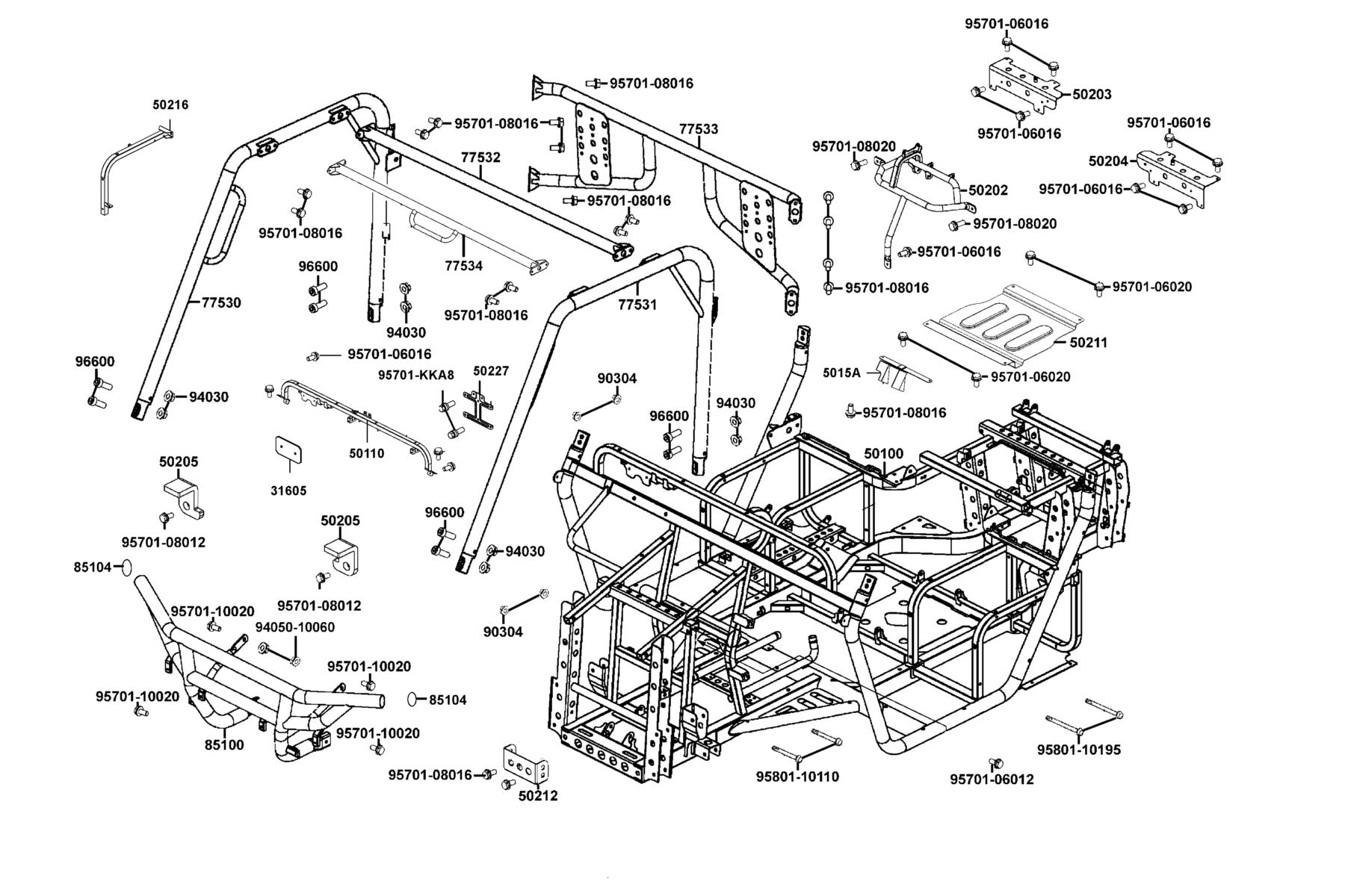 UXV 700i(2020) Frame Body parts diagram