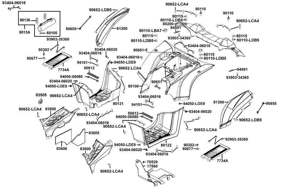 F12 Fender Rear parts diagram