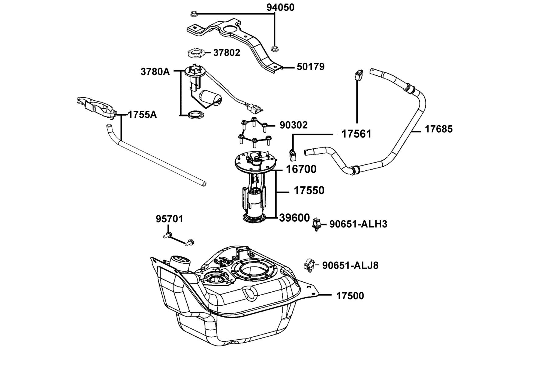 Like 150i ABS (2023) Fuel Tank parts diagram