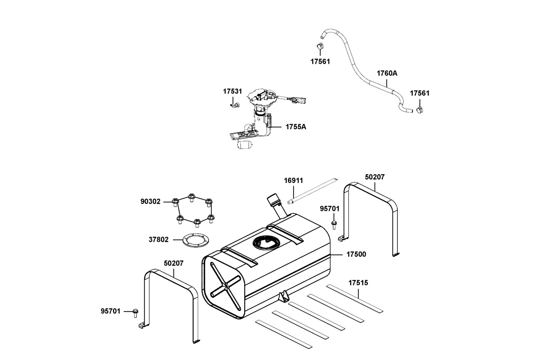 UXV 450i MY2024 Fuel Tank parts diagram