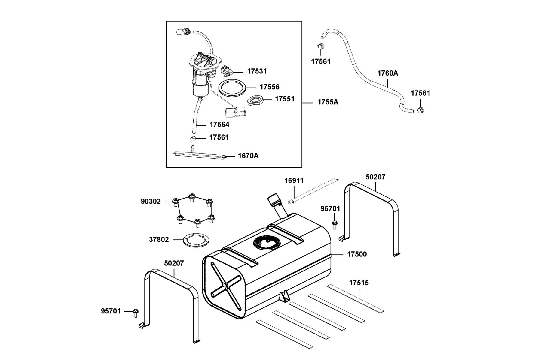 UXV 450i(2018) Fuel Tank parts diagram
