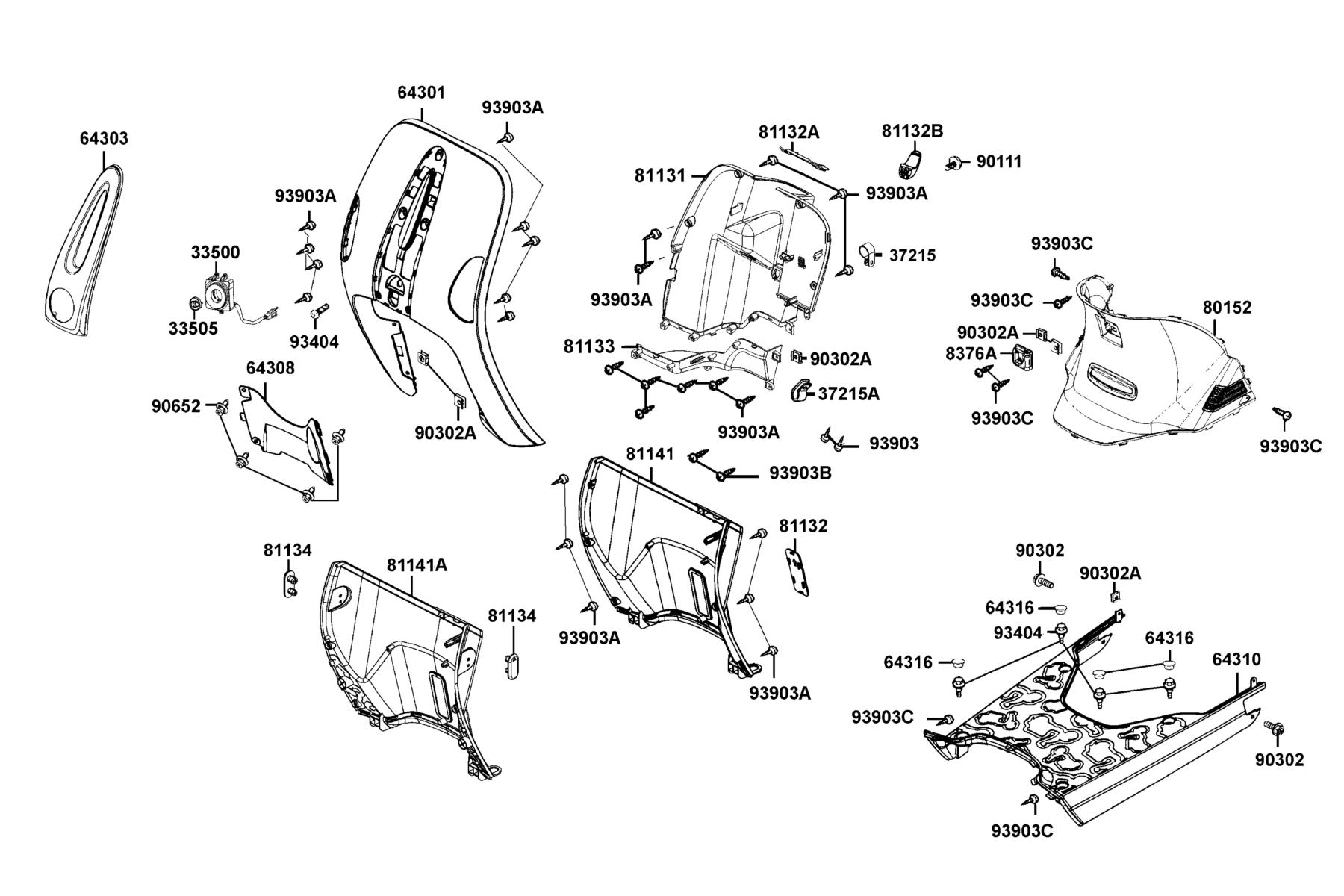 COMPAGNO 110i (2016~) Cover Set Front parts diagram