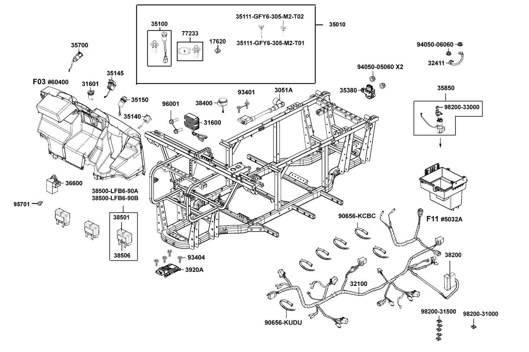 UXV 450i (2017~) Harness Wire parts diagram