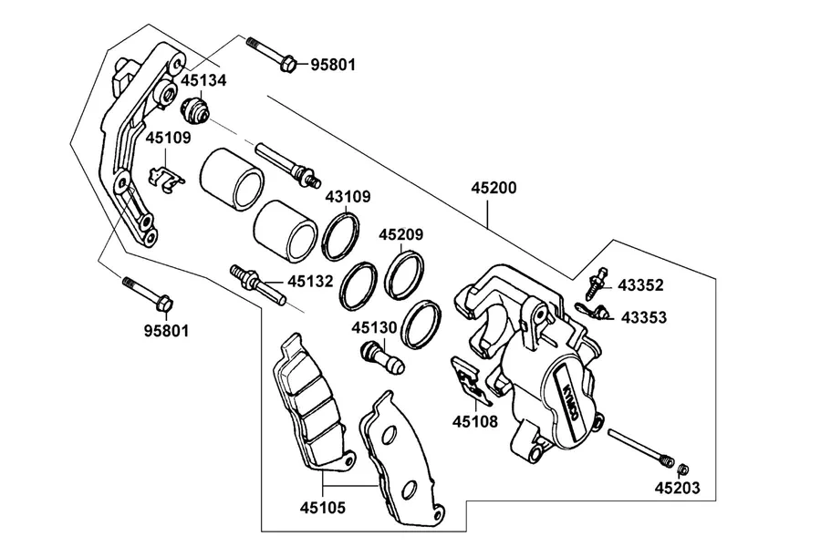 F09 Front Caliper parts diagram
