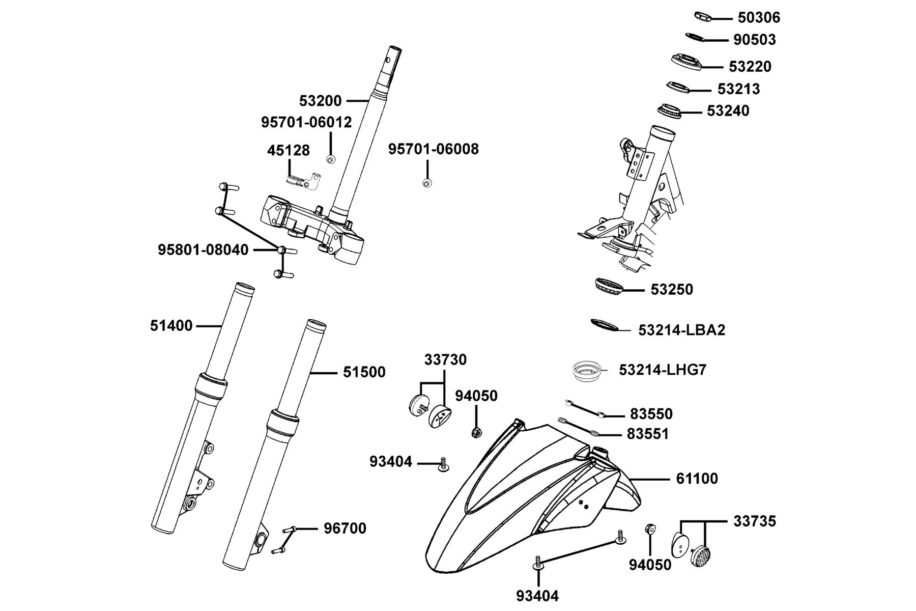 PEOPLE GTi 300 (2016~) Stem Steering parts diagram