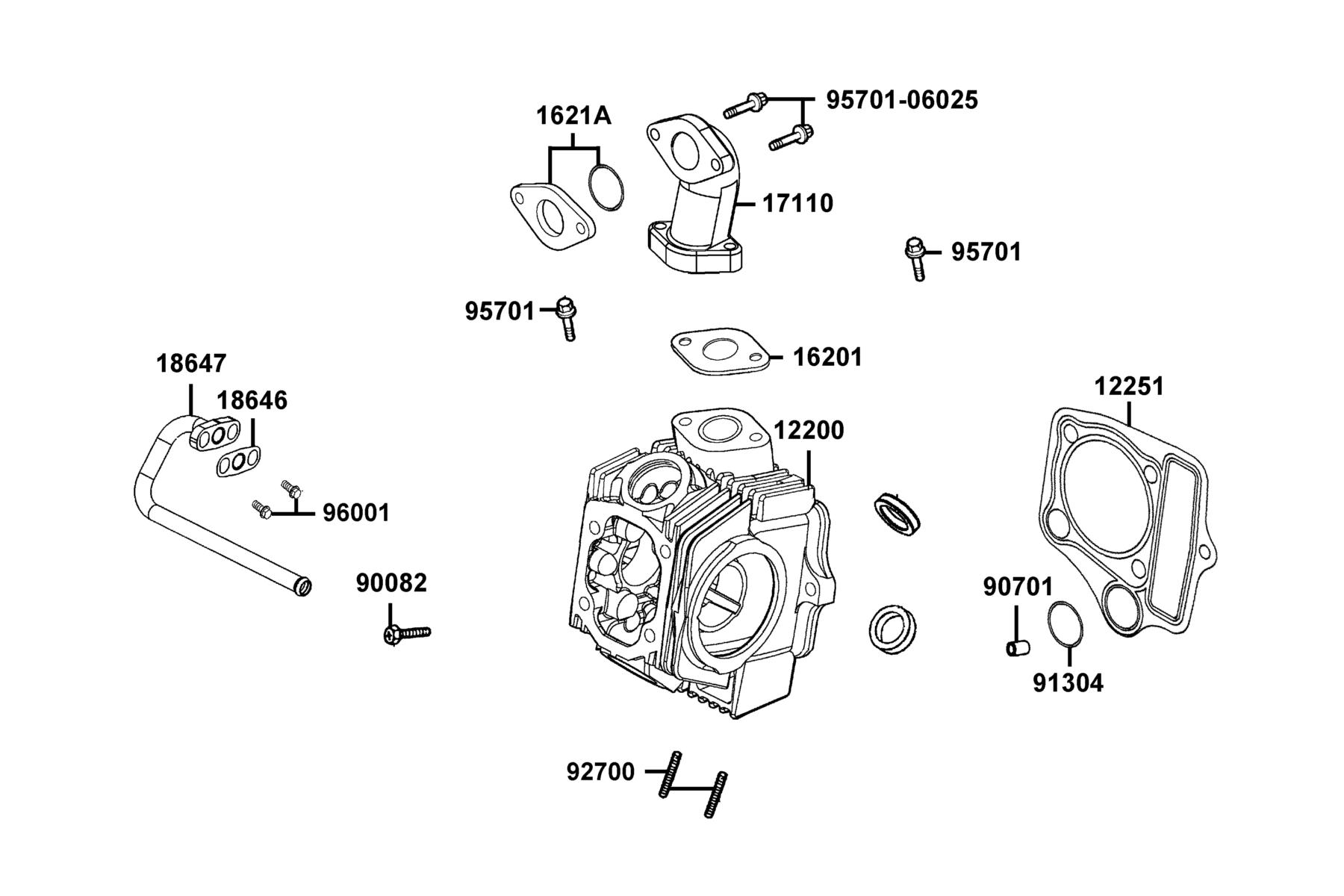 K-PIPE 125(2016~) Cylinder Head parts diagram