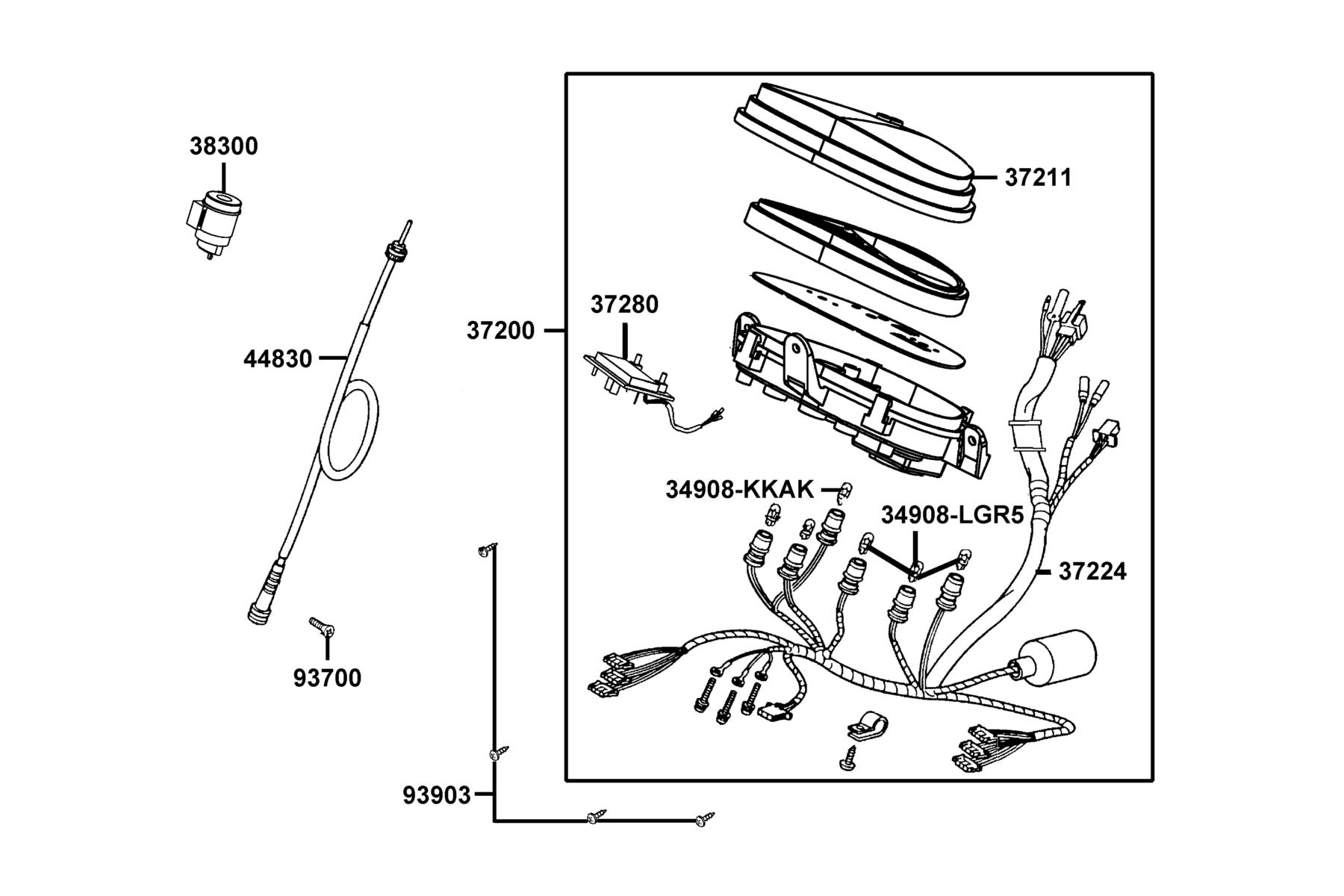 LIKE(2019~) Speedometer parts diagram