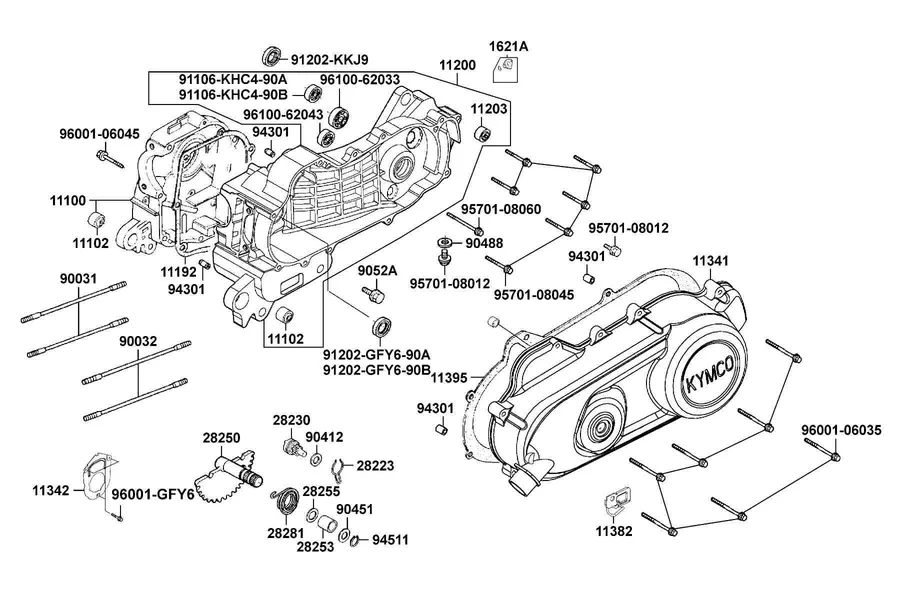 E01 Crank Case parts diagram