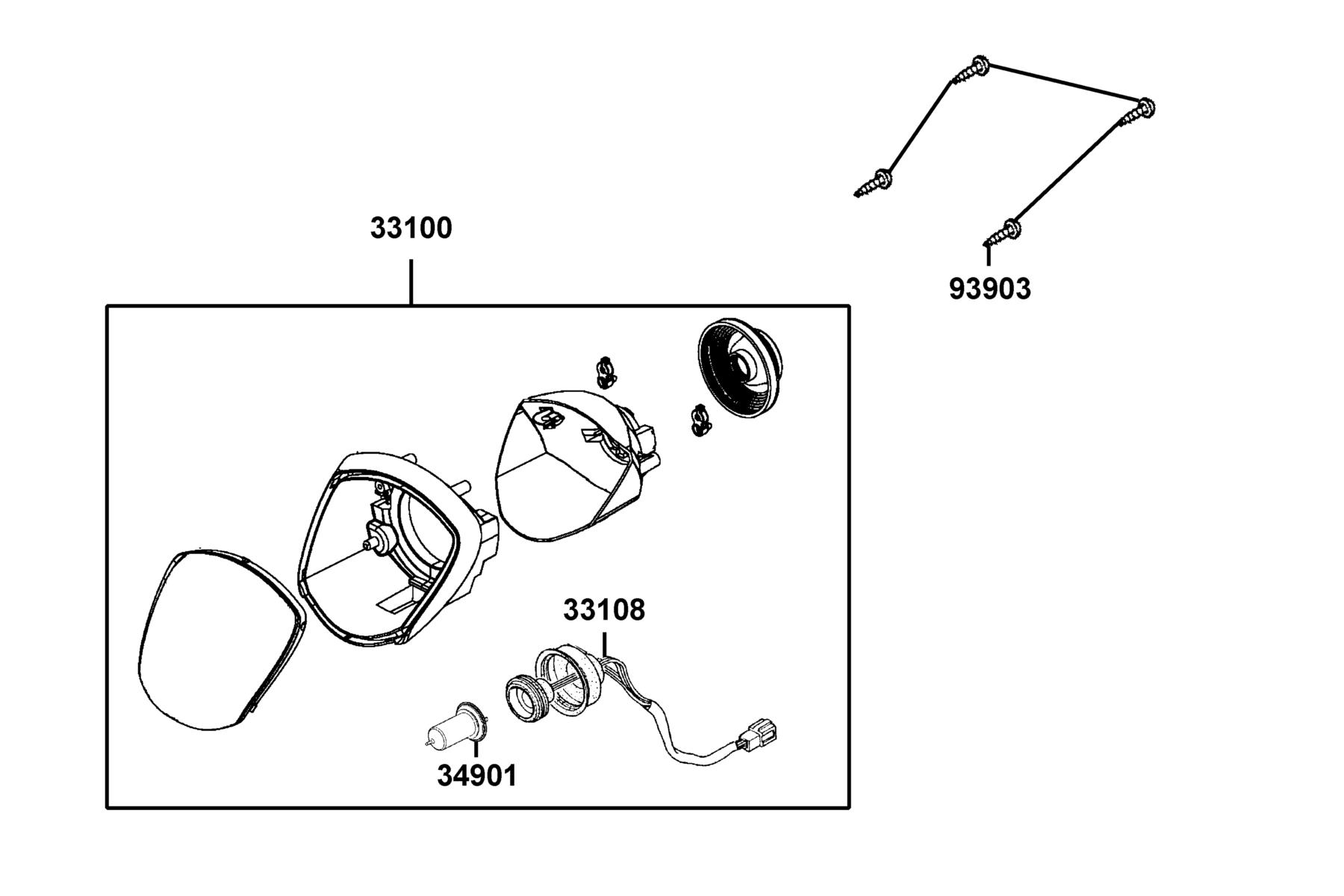 LIKE(2019~) Head Light parts diagram