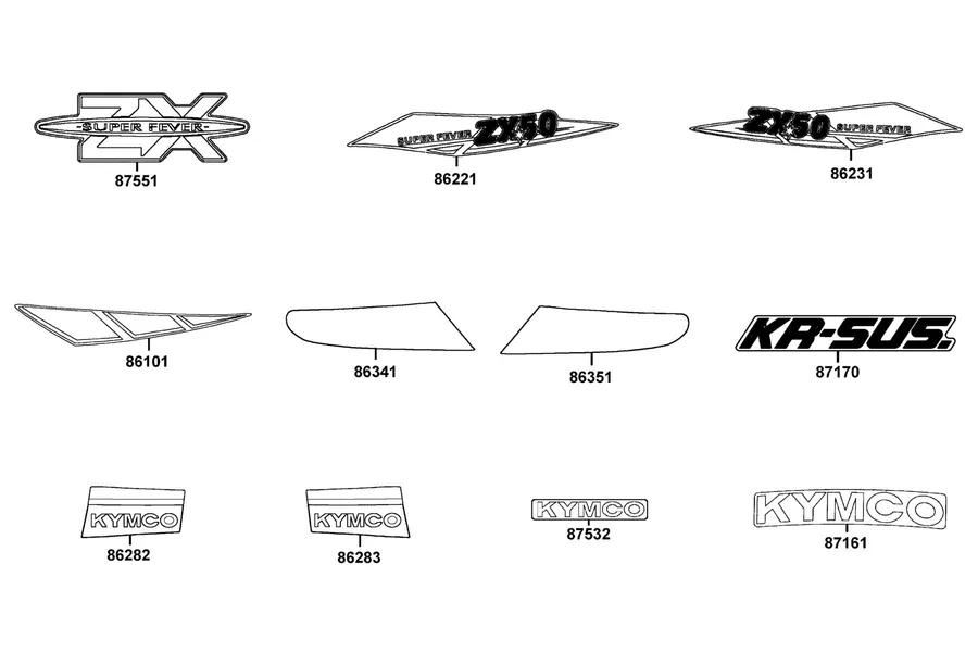 F26 Emblem and Stripe parts diagram