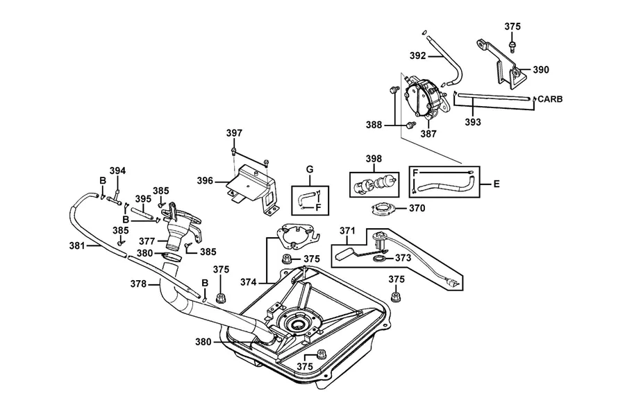 F10 Fuel Tank parts diagram