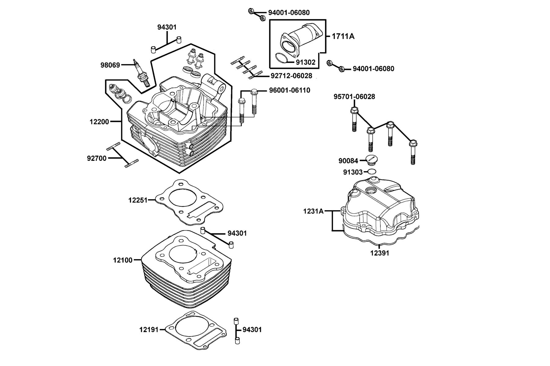 MXU 150X 2025MY EPA Cylinder Head parts diagram