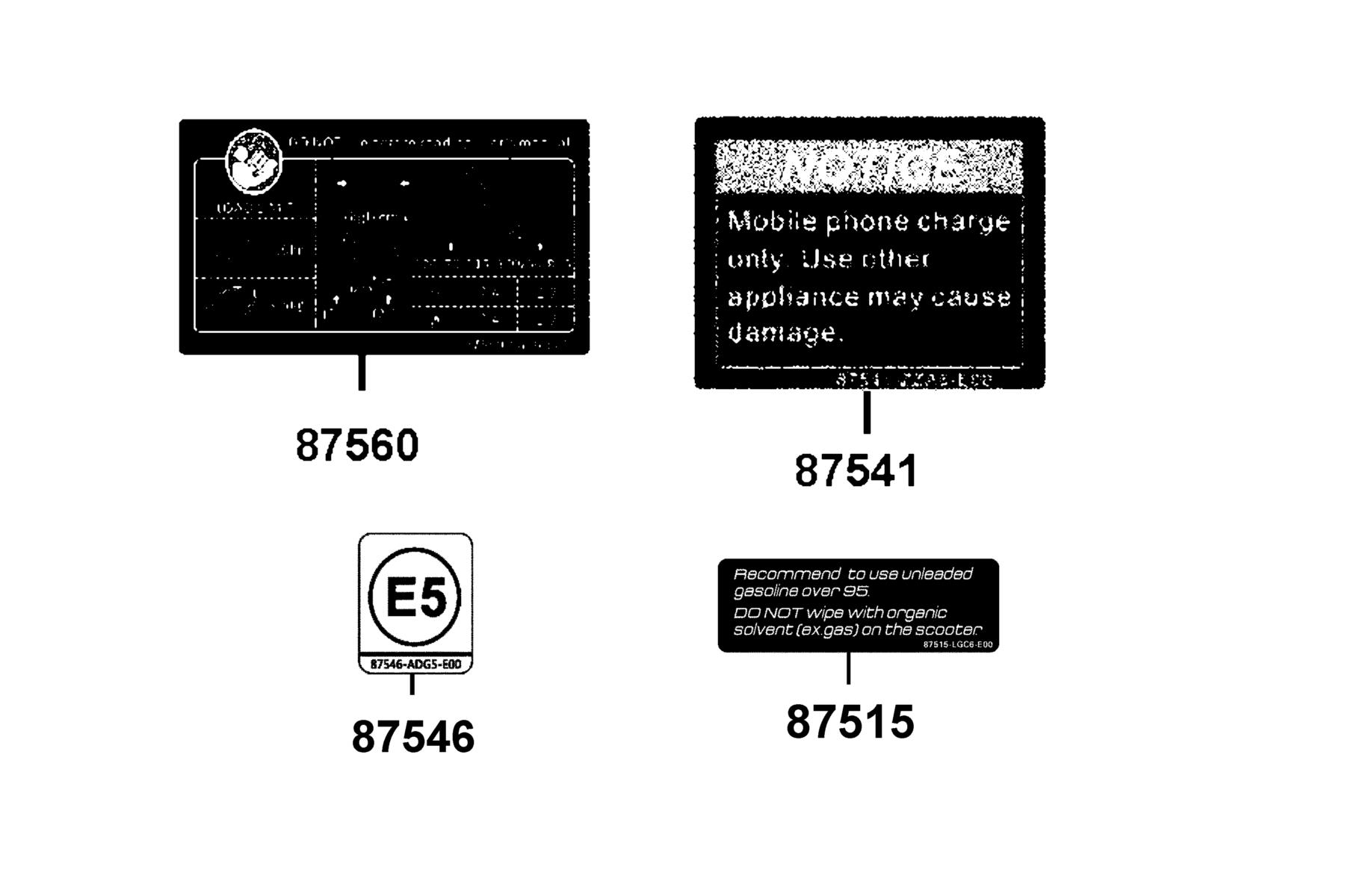 AK550 ST Caution Label parts diagram