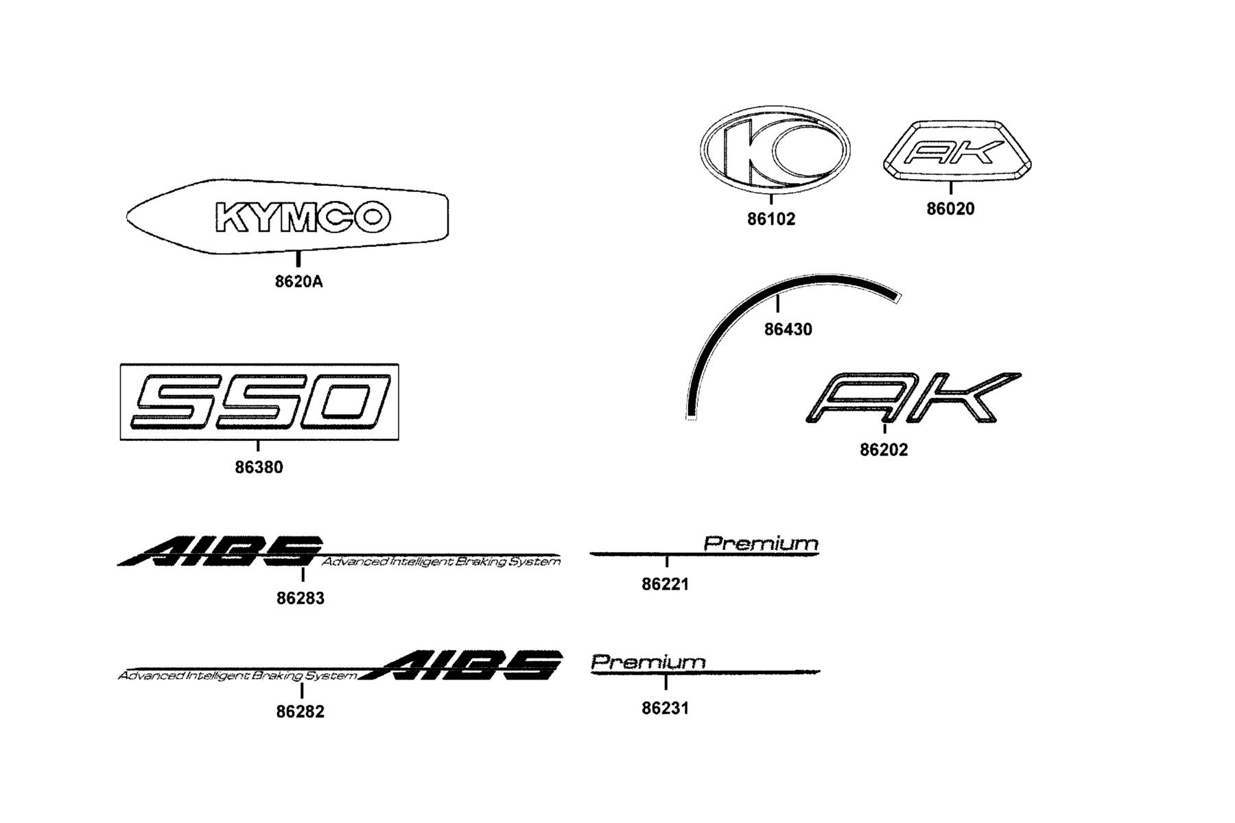 AK550 ST EMB BODY COVER parts diagram