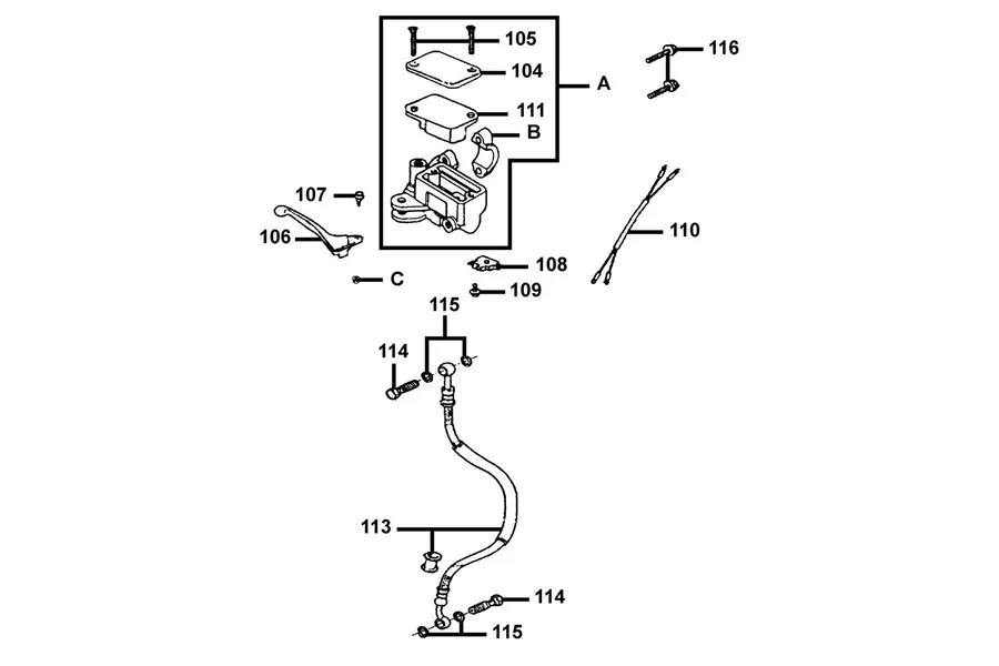 F04 Brake Master Cylinder parts diagram