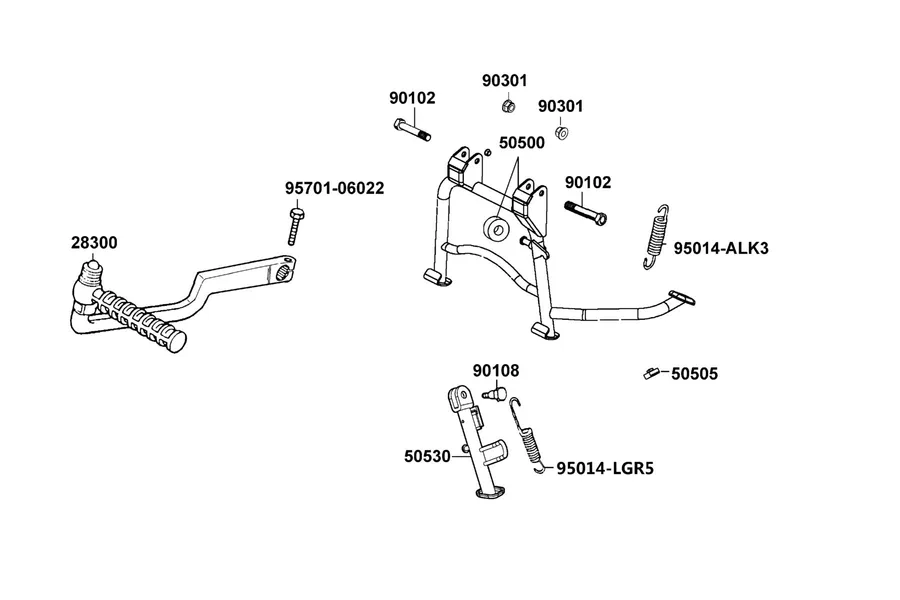 F15 Stand Kick Starter Arm parts diagram