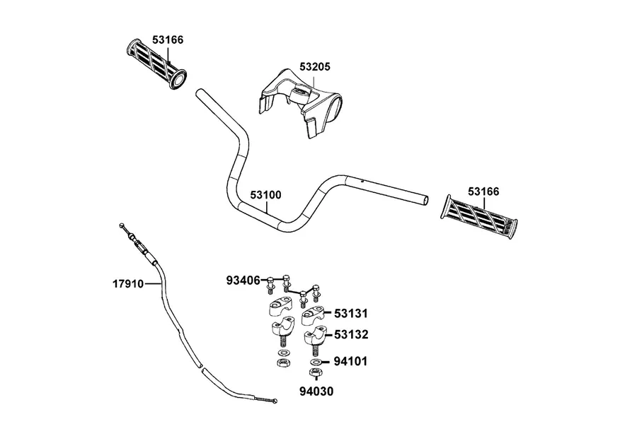 F03 Handle Steering and Handle Cover parts diagram