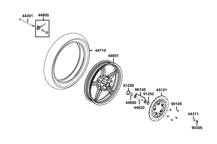 F07 Front Wheel parts diagram