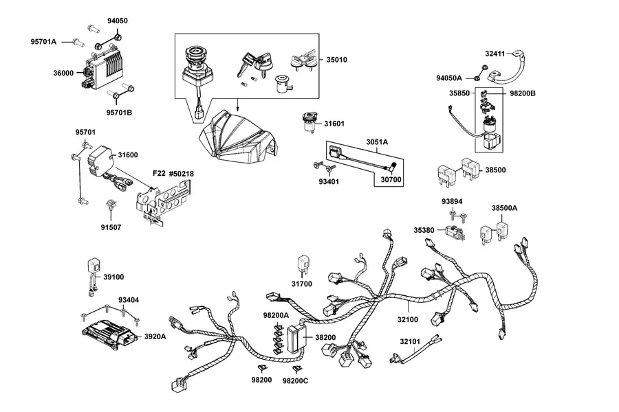 F21 Harness Wire parts diagram