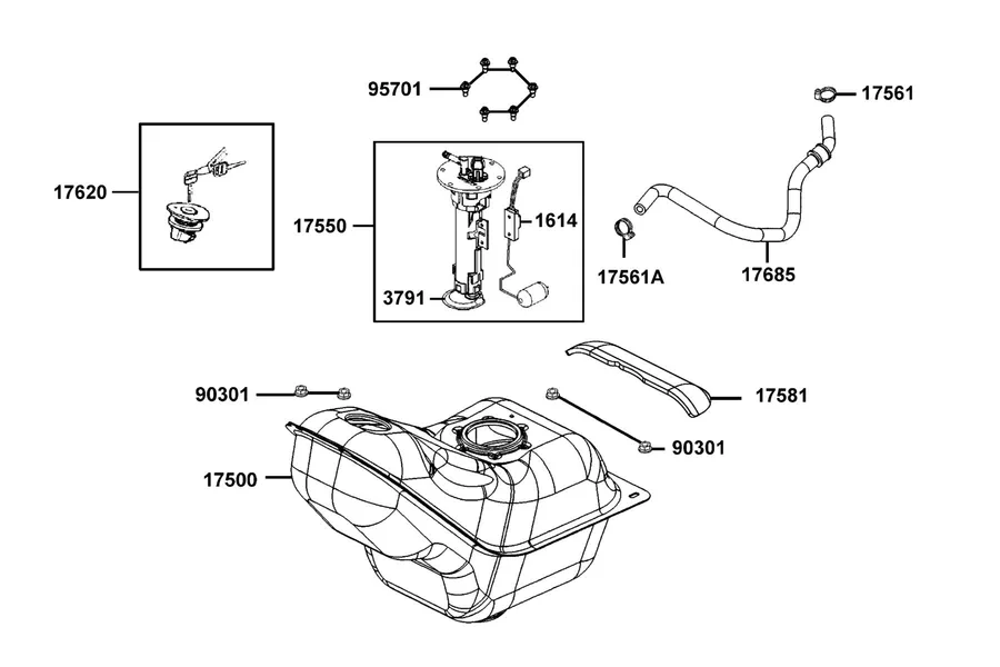 F10 Fuel Tank parts diagram