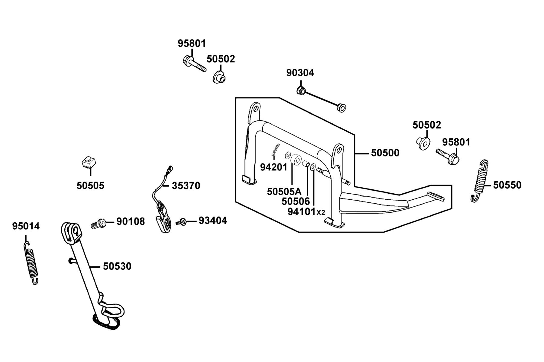 DOWNTOWN GT 125 Stand parts diagram
