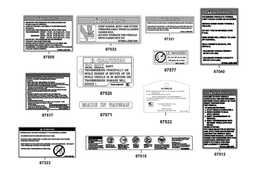 F24 Caution Label parts diagram